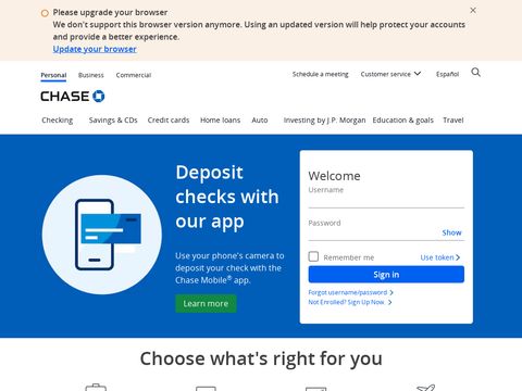 Chase.com website screenshot