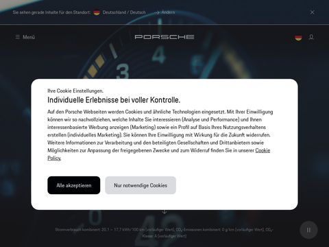 Porsche.com website screenshot