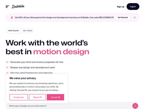 Dribbble.com website screenshot