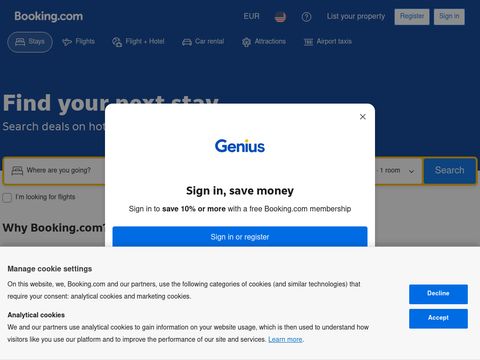 Booking.com website screenshot